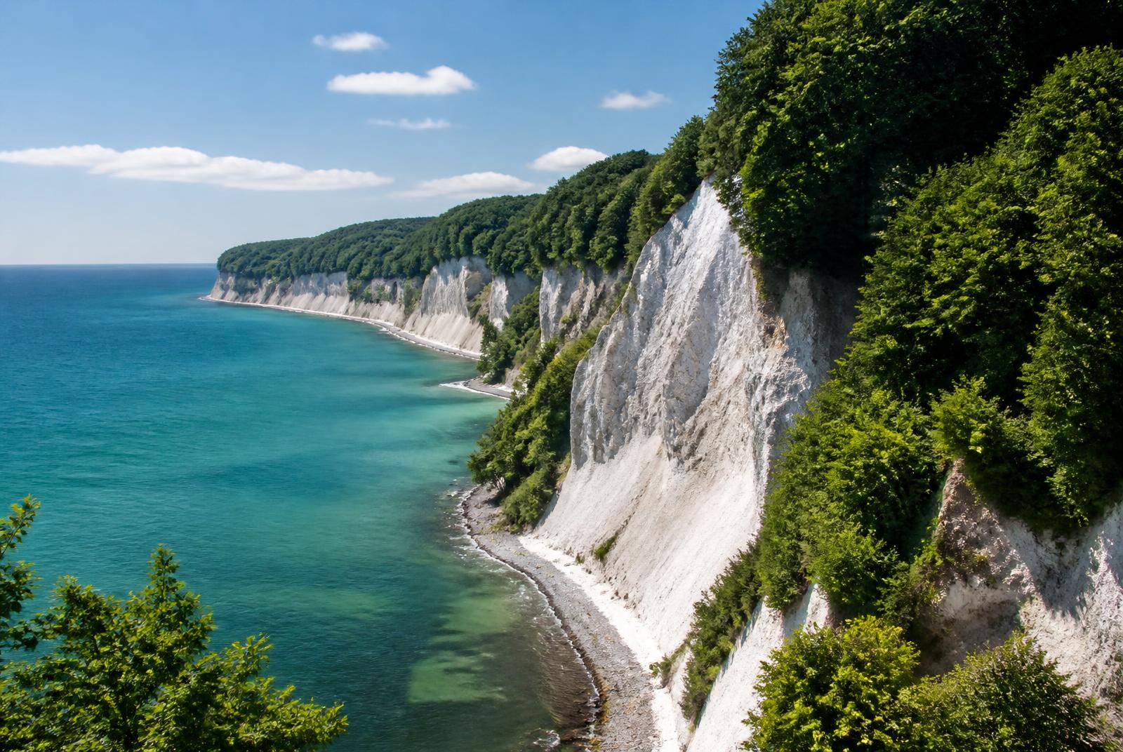Kreidefelsen und Buchenwald an der Küste von Rügen
